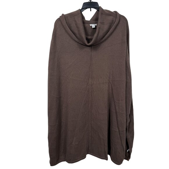 Pure Jill J Jill Poncho Tunic Womens XL Brown Cowl Neck Cashmere Blend - Picture 1 of 8